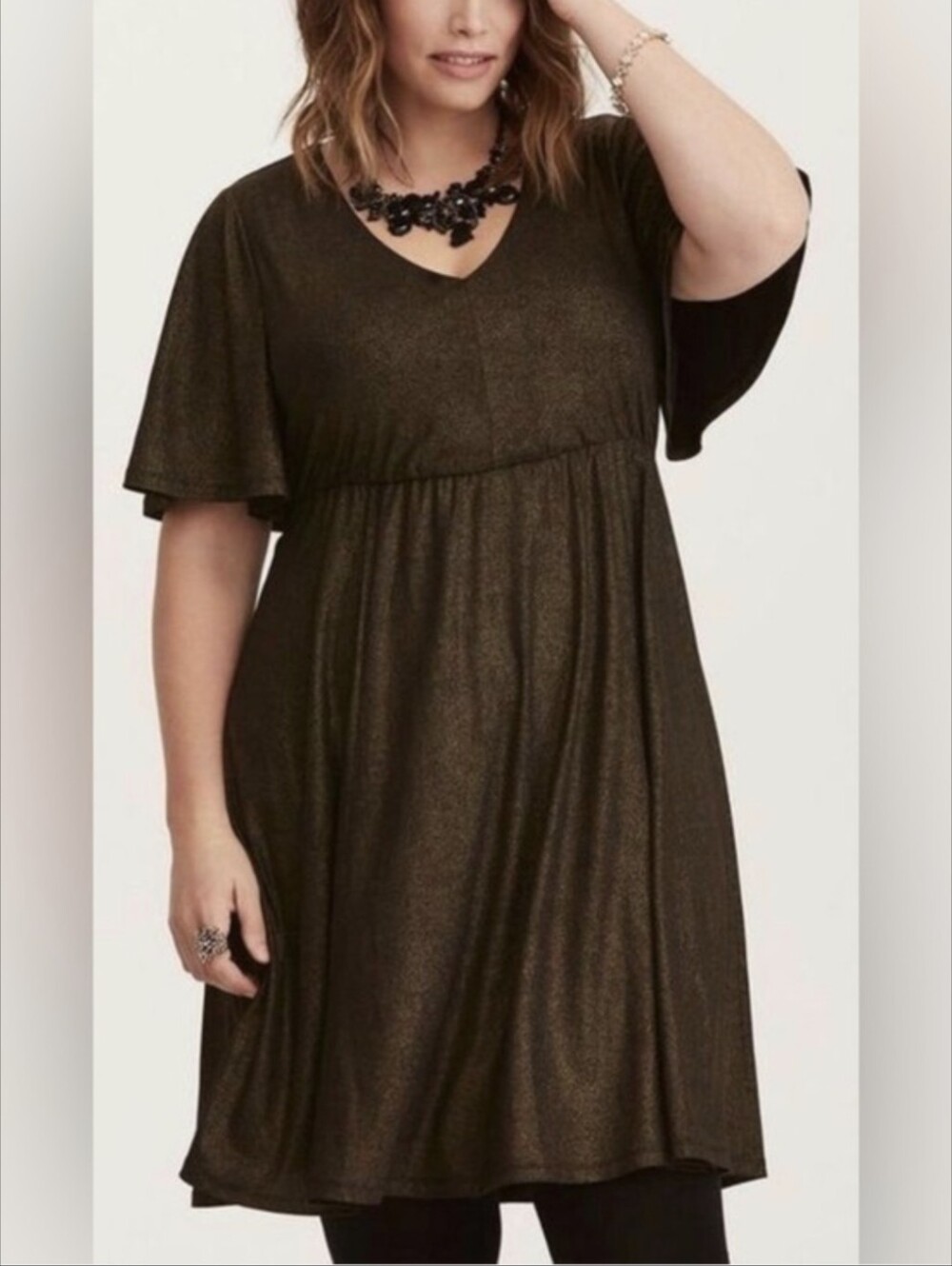 Gold Glitter Torrid Dress Size 2 Plus